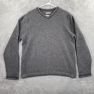 Carbon 2 Cobalt Sweater men's Large V-Neck Heavyweight Fabric Long Sleeve Cotton